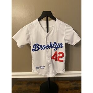 Brooklyn Dodgers Jackie Robinson Jersey Youth X-Small Sewn MLB Black Legend # 42